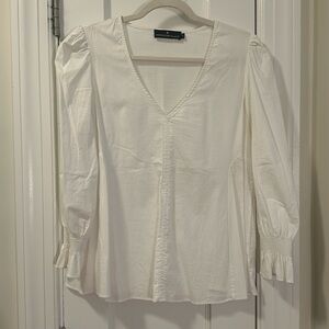 Pomander Place (Tuckernuck) White Poplin Blouse